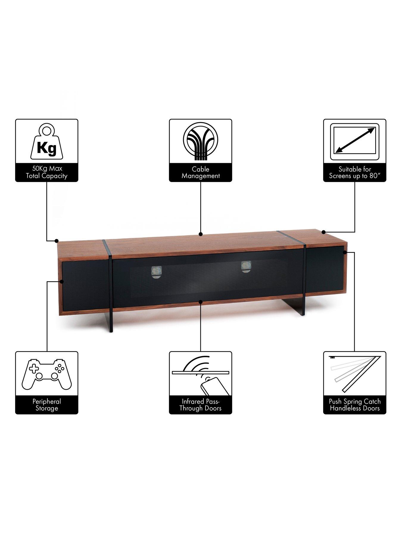 Image 4 of 4 of AVF Edge TV&nbsp;Stand with Drop Door - Walnut/Black - fits up to 80 inch TV