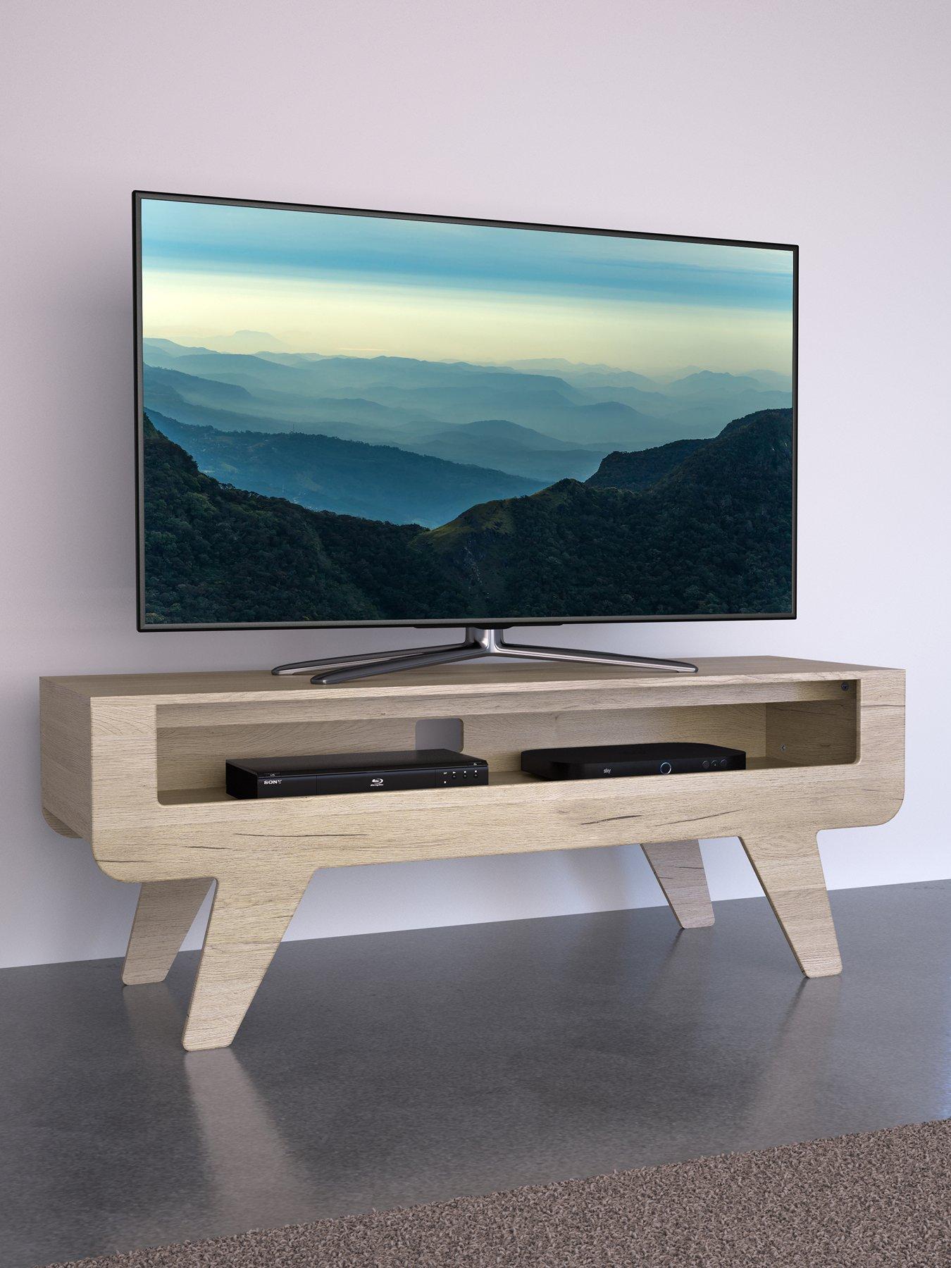 undefined Horton Tapered Leg Tv Stand - Whitewashed Oak