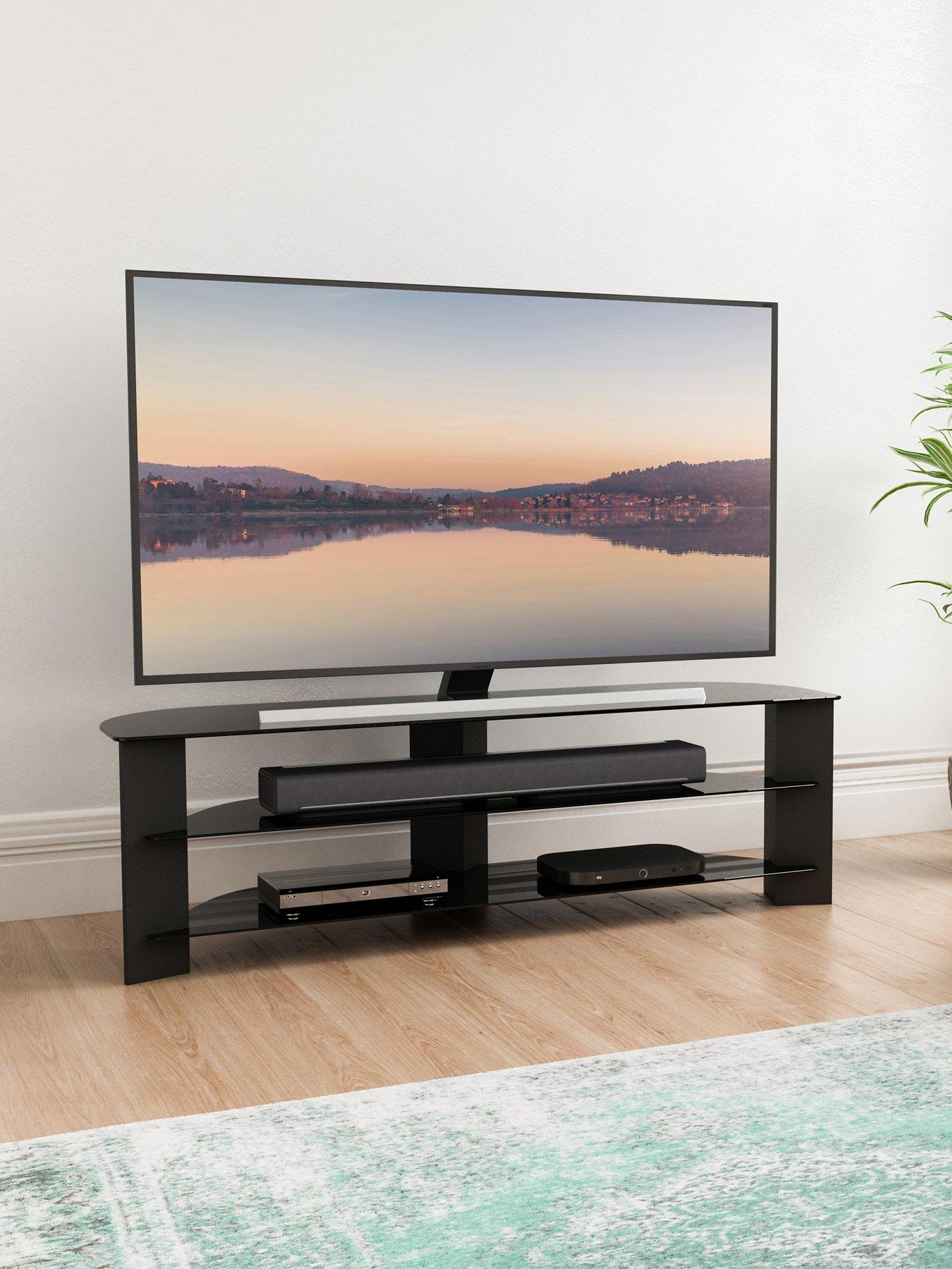 undefined Varano Corner Tv Stand - Black Glass