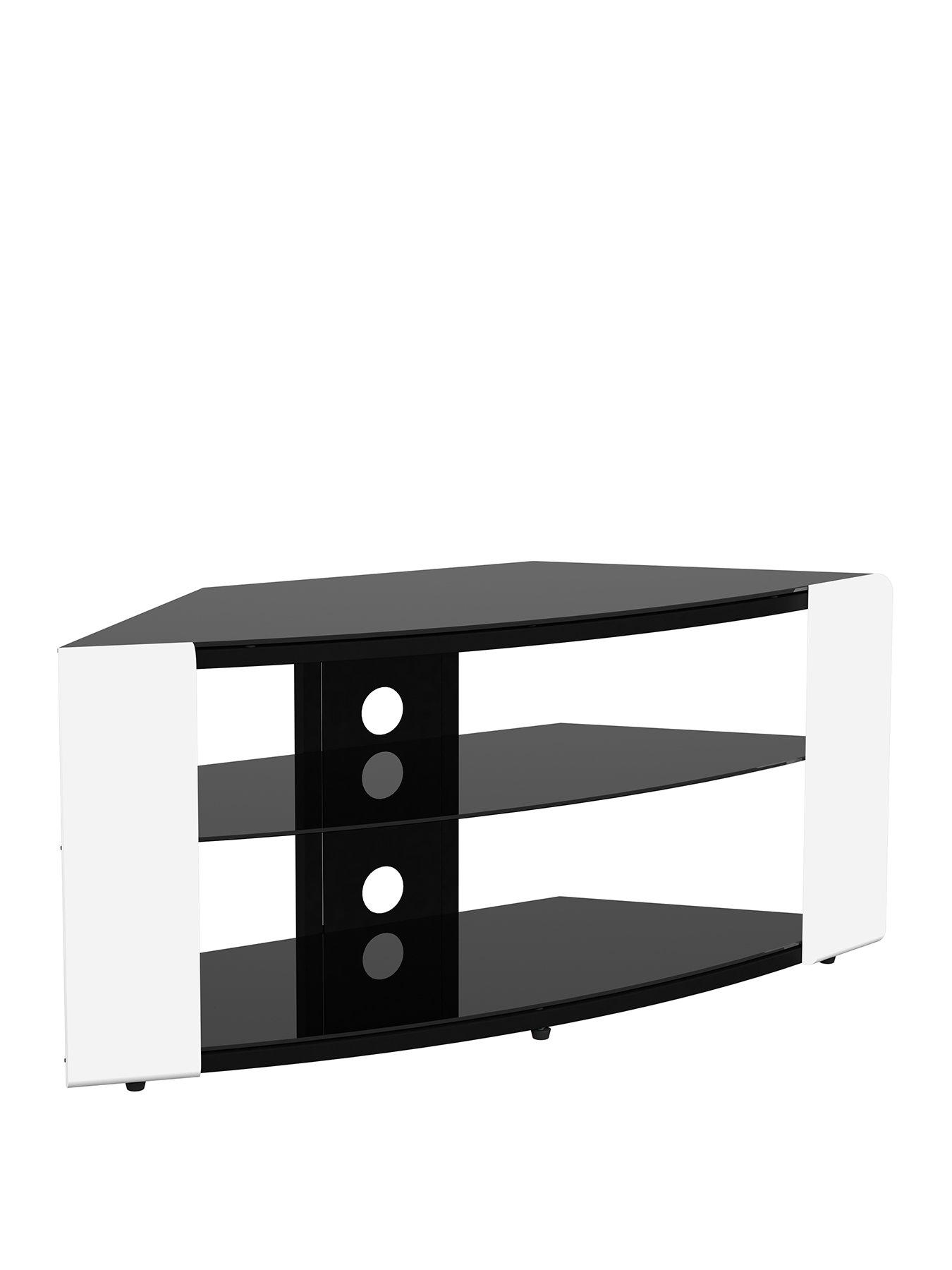 Image 2 of 7 of AVF Como Corner Combi Tv Stand - Gloss White / Black Glass