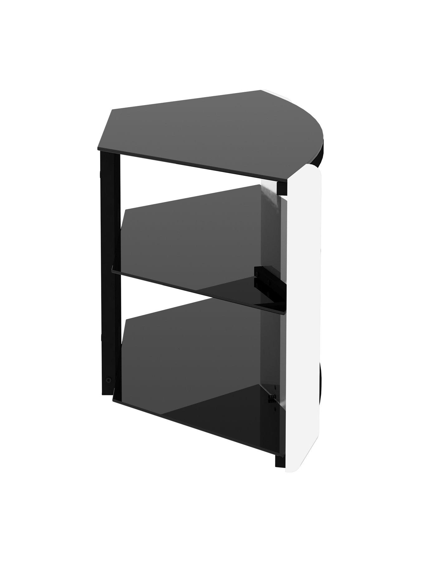 Image 4 of 7 of AVF Como Corner Combi Tv Stand - Gloss White / Black Glass