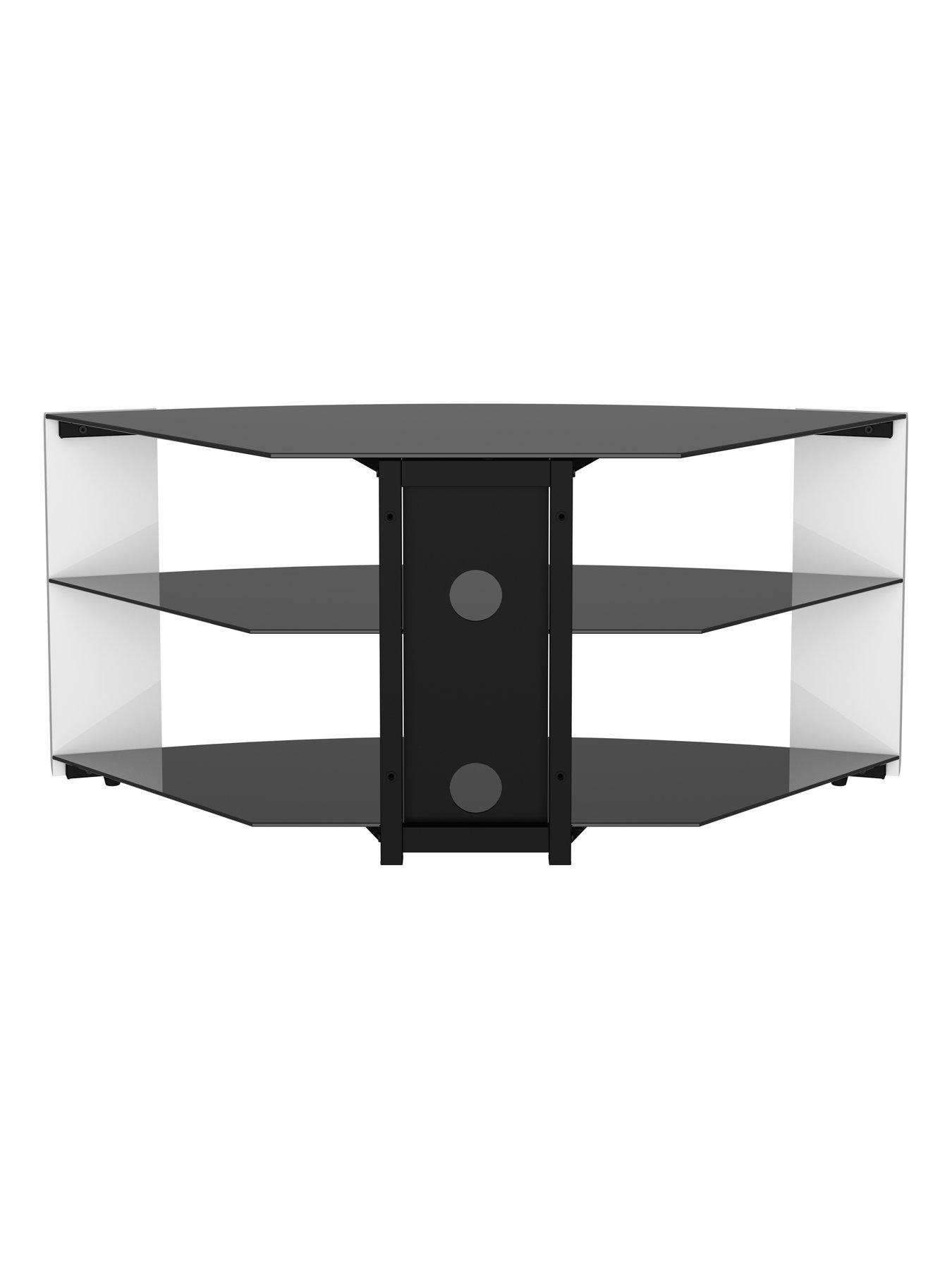 Image 5 of 7 of AVF Como Corner Combi Tv Stand - Gloss White / Black Glass