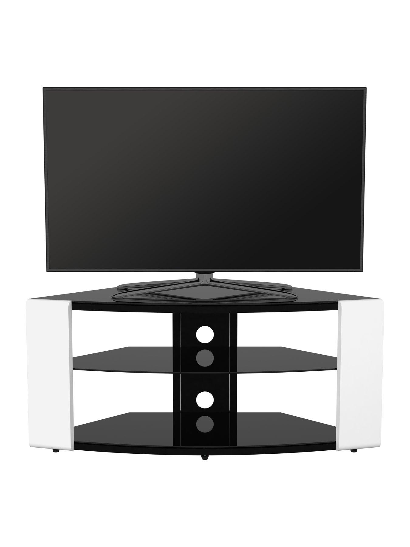 Image 6 of 7 of AVF Como Corner Combi Tv Stand - Gloss White / Black Glass