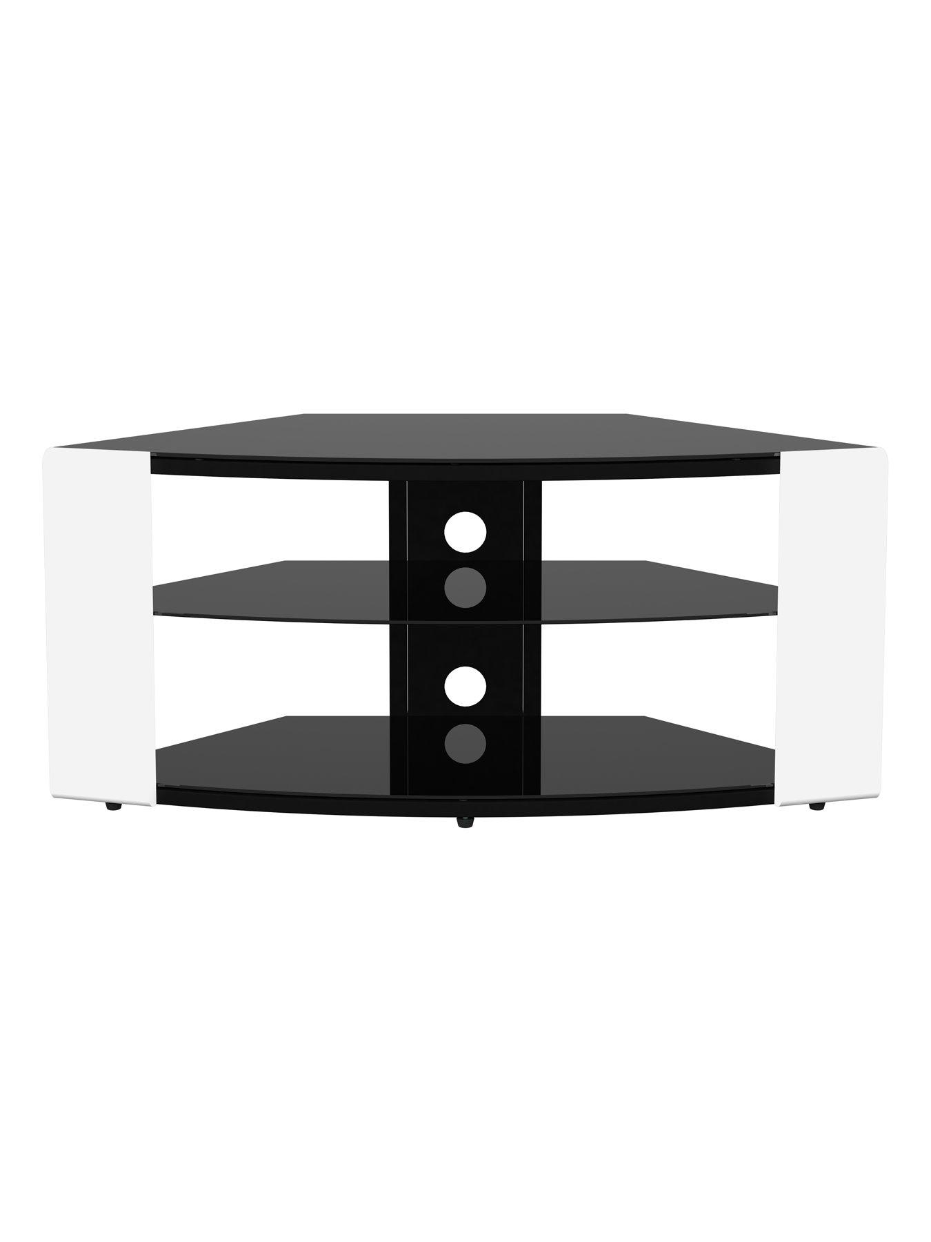 Image 7 of 7 of AVF Como Corner Combi Tv Stand - Gloss White / Black Glass