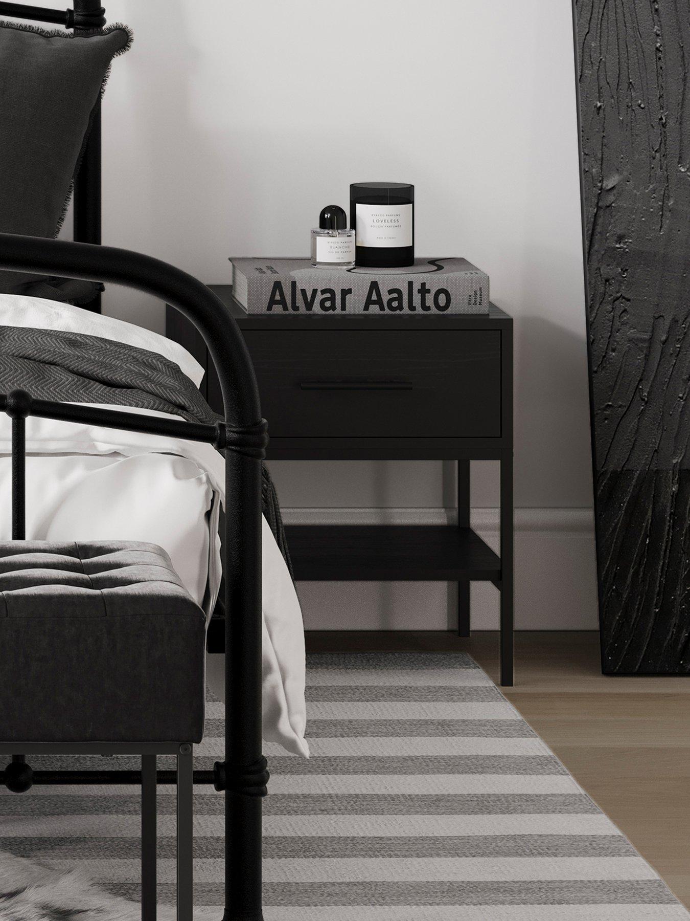 undefined Boston Matte Black Bedside Cabinet