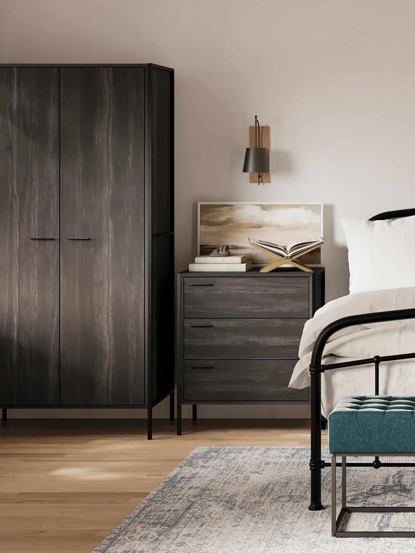 LPD Home Hoxton Black 3 Drawer Chest