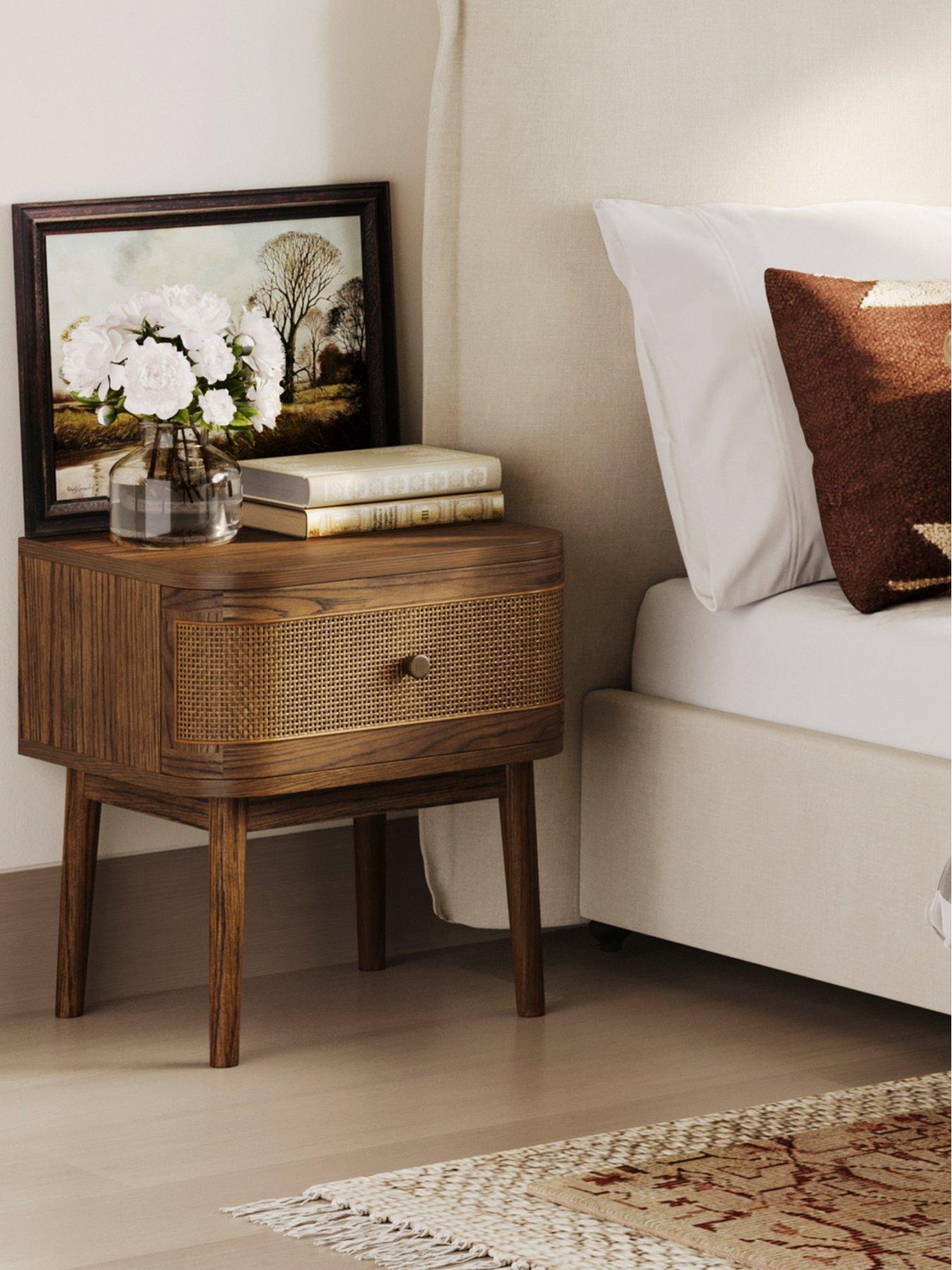 Product photograph of Lpd Home Callie Smoked Bedside Cabinet from very.co.uk