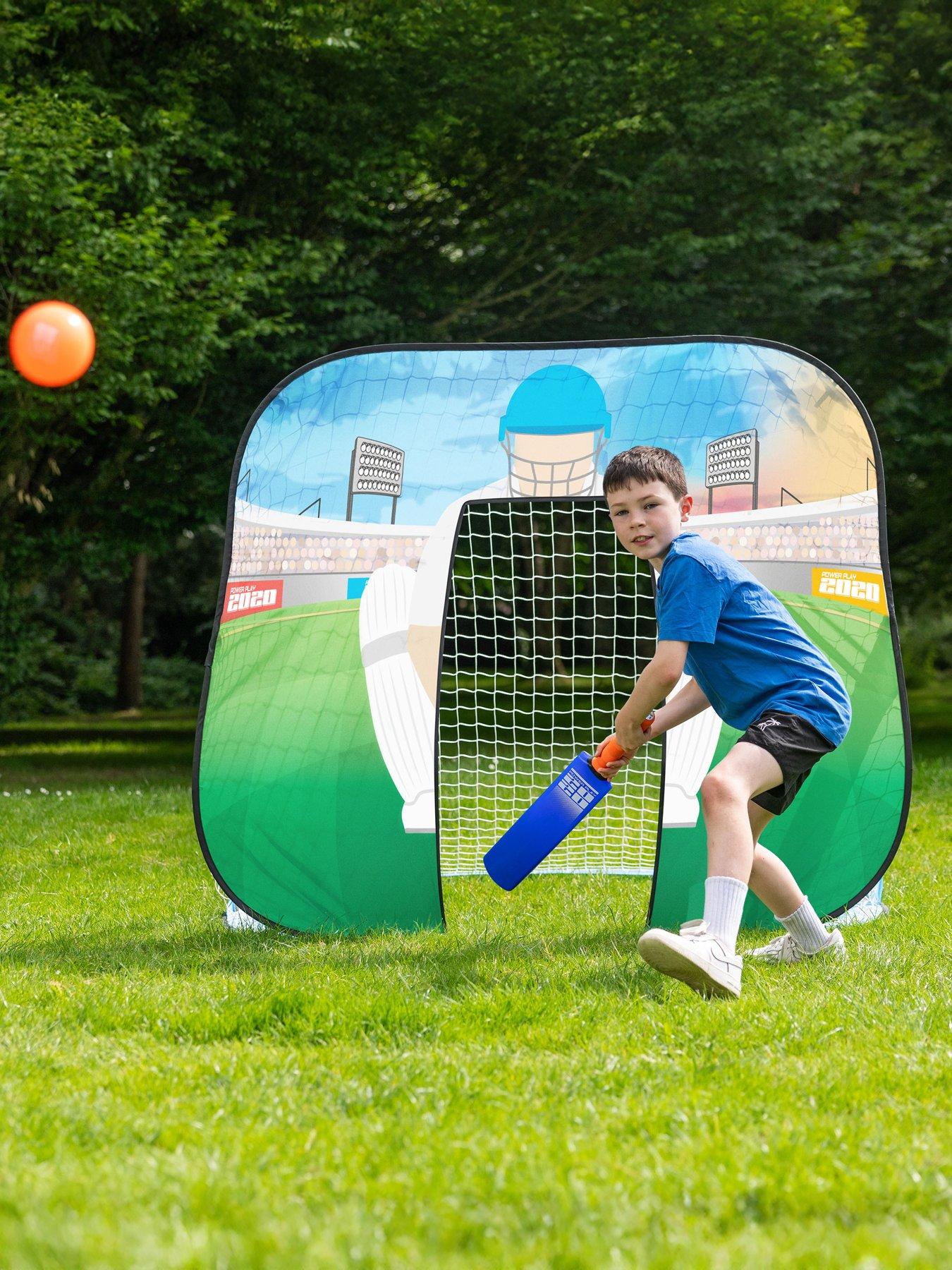 Image 1 of 7 of Powerplay 2 in 1 Pop Up Football Goal &amp; Cricket Wicket Keeper for Kids