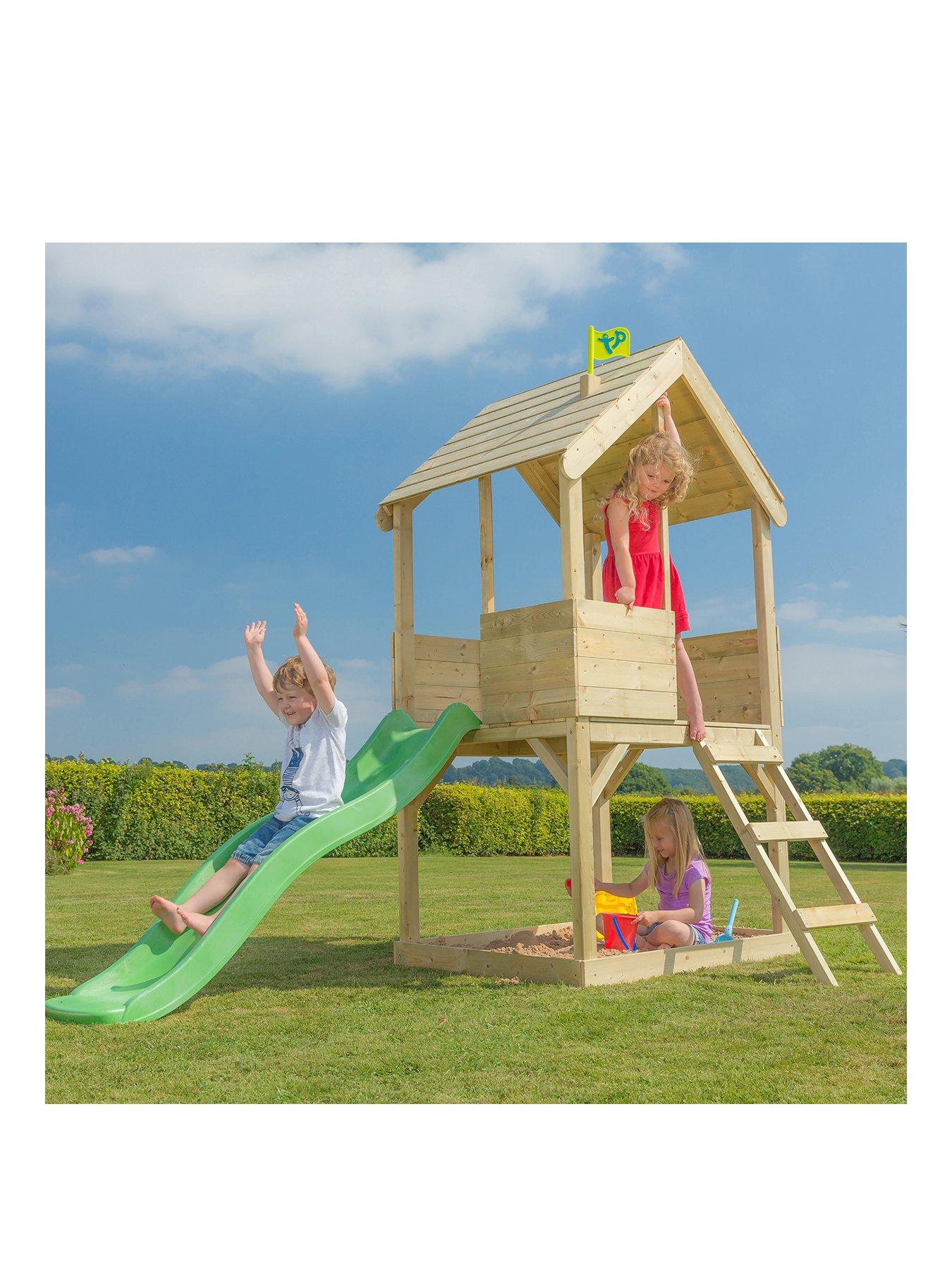 undefined Wooden Adventure Playhouse With Slide