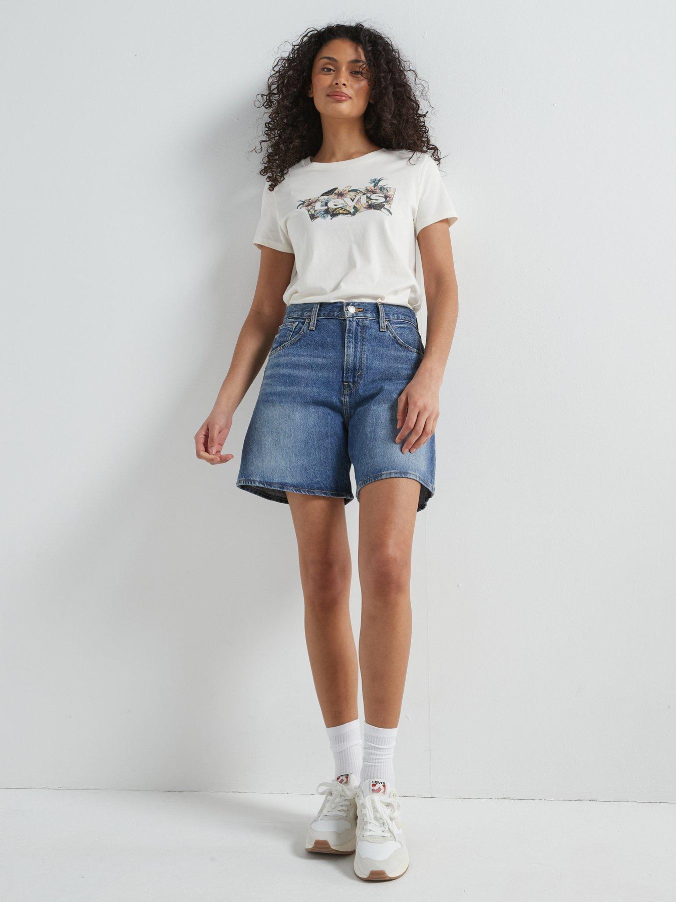 Levi's High-rise Baggy Shorts, Blue, Size 26, Women