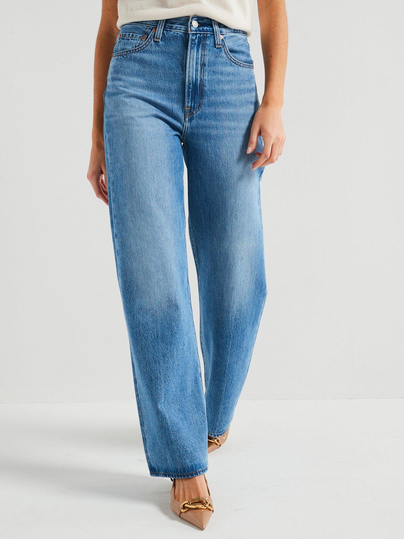 Levi's Ribcage Wide Leg Jeans, Blue, Size 27, Inside Leg 32, Women