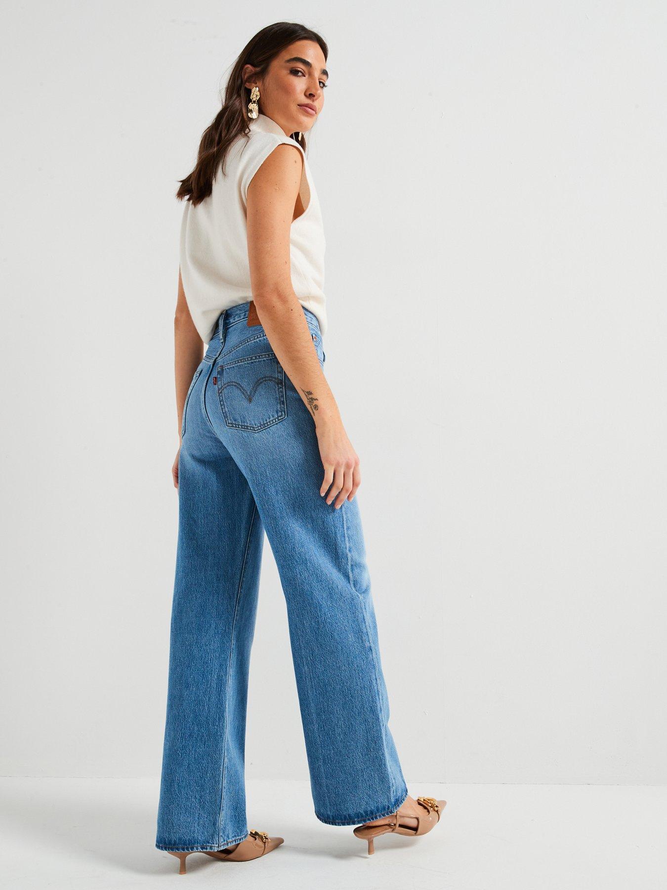 Image 6 of 6 of Levi's Ribcage Wide Leg Jeans - Not The Same Blue