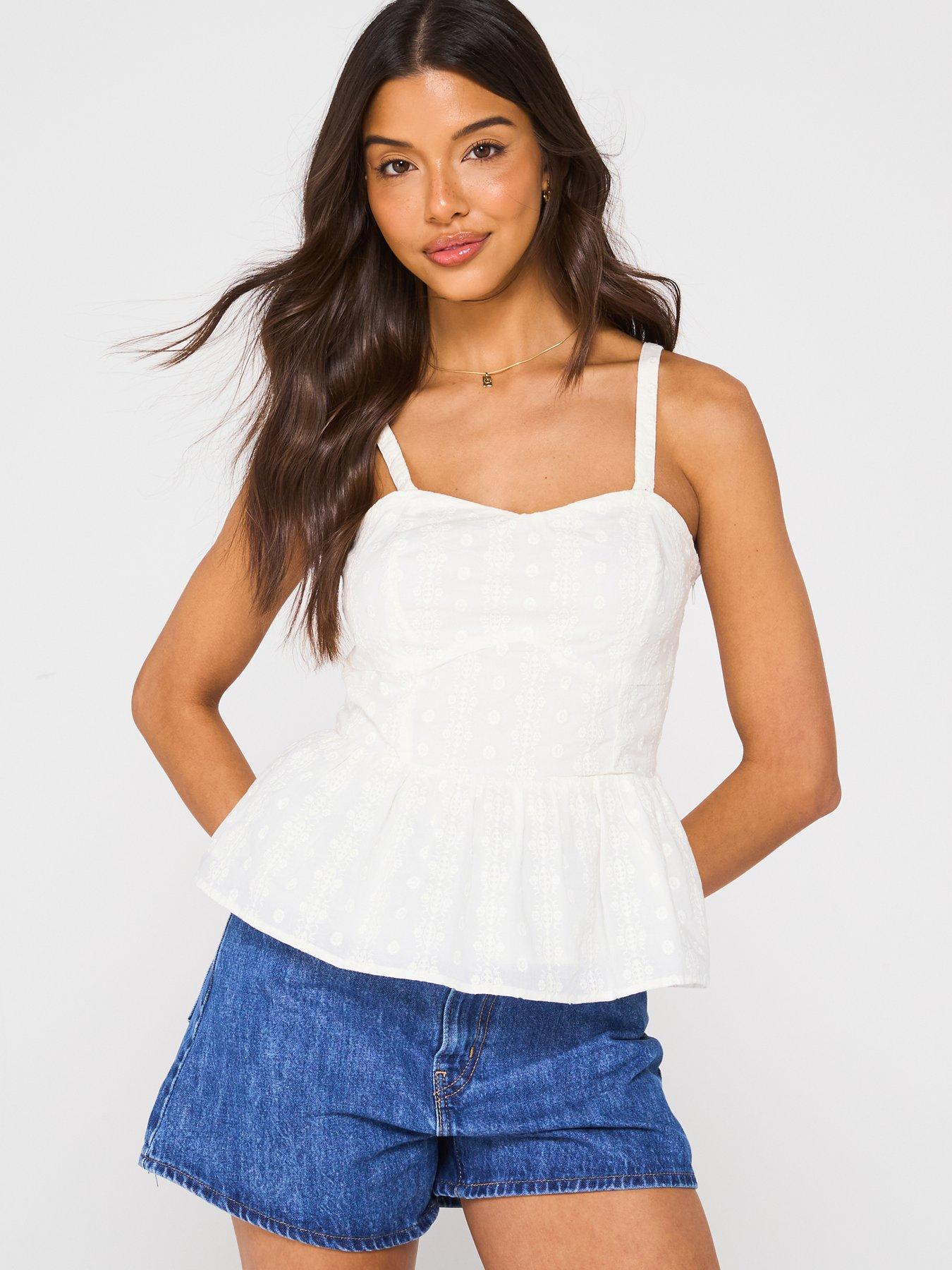 Levi'S Lula Eyelet Peplum Tank - Cloud Dancer
