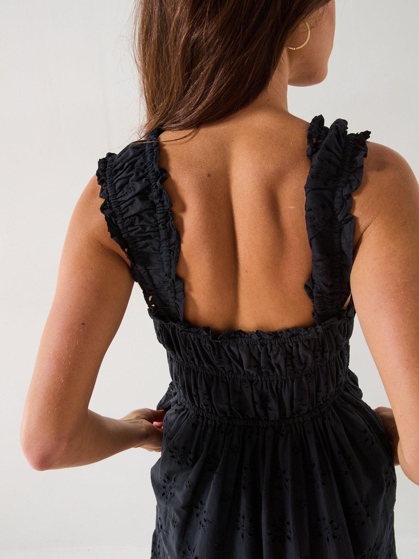 Image 2 of 6 of Levi's Amaya Tiered Midi Dress - Anthracite Night