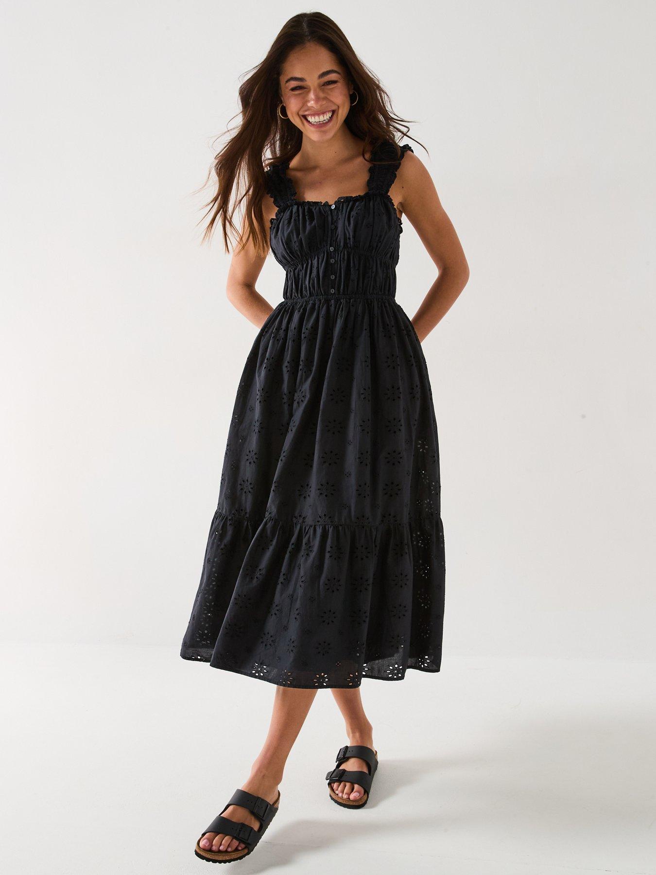 Image 3 of 6 of Levi's Amaya Tiered Midi Dress - Anthracite Night