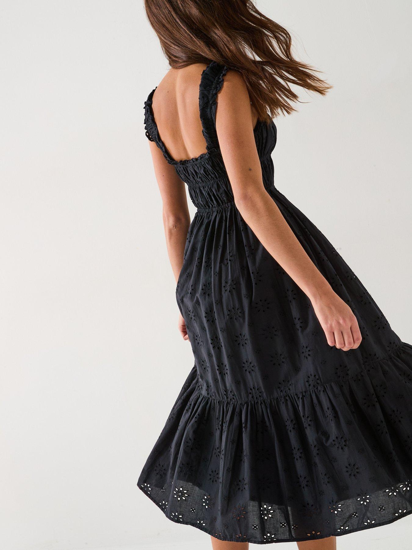 Image 4 of 6 of Levi's Amaya Tiered Midi Dress - Anthracite Night