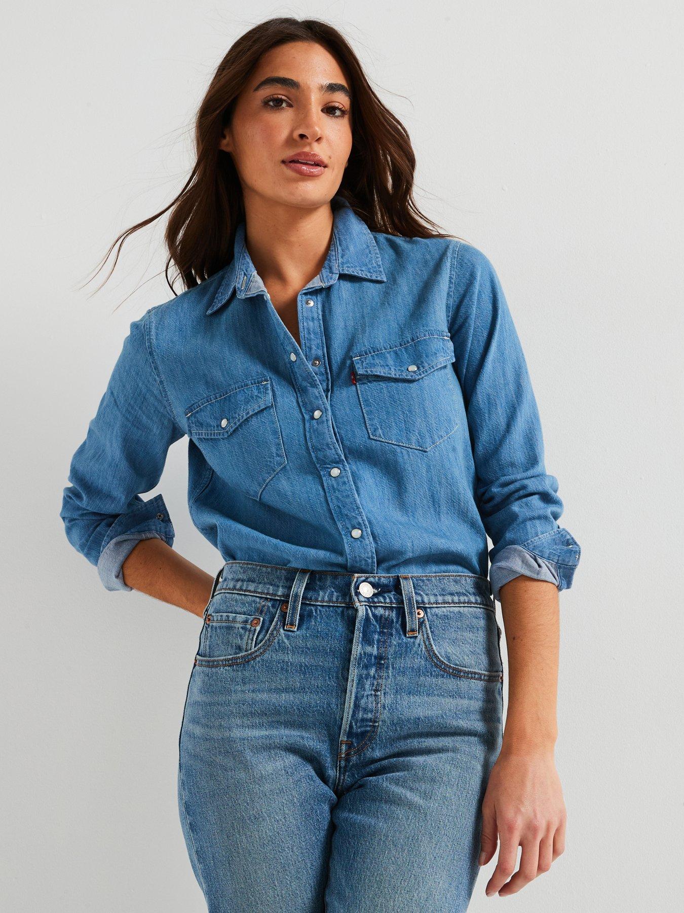 undefined Iconic Western Linen+ Denim Shirt - Blue