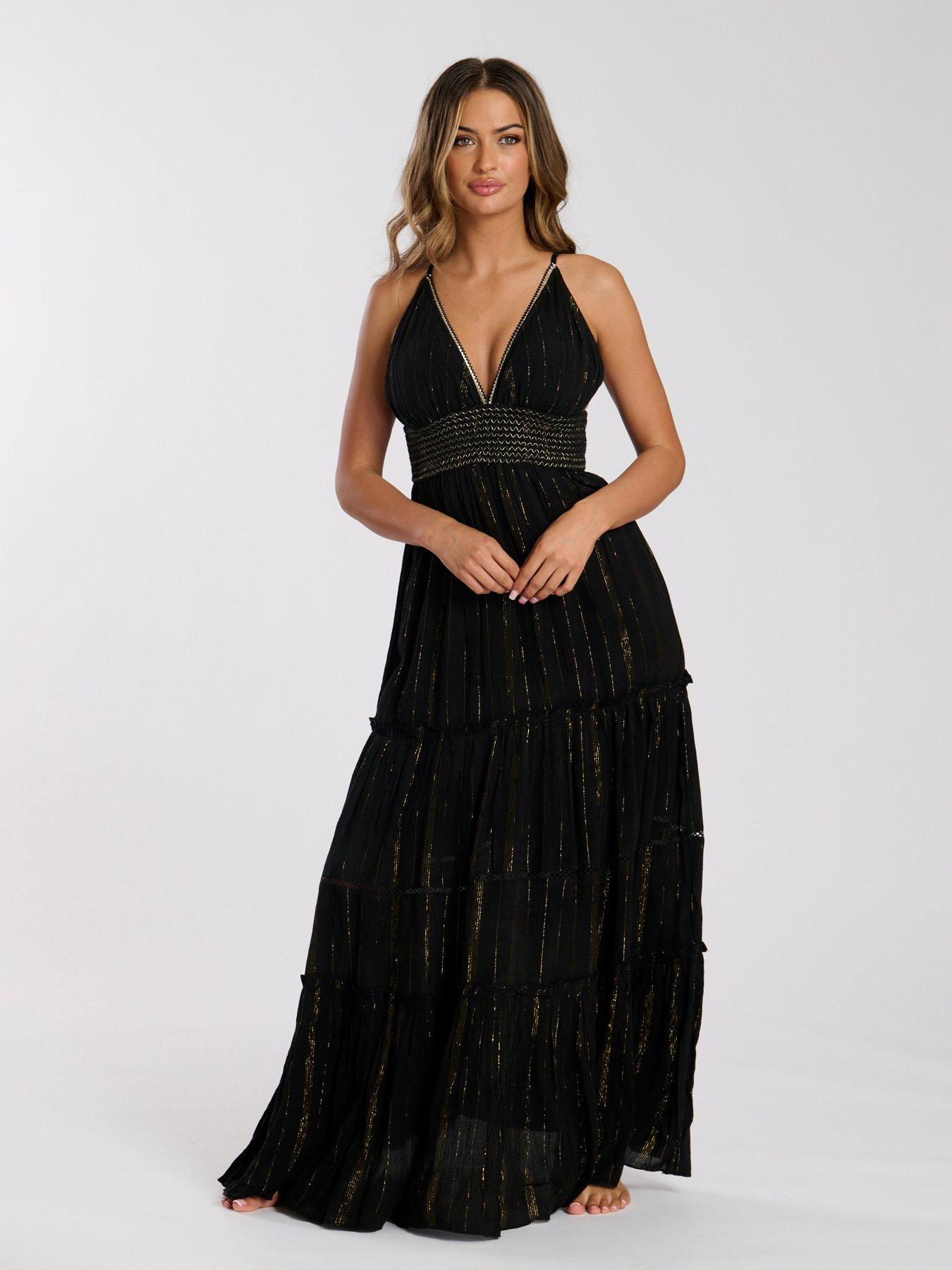 undefined Metallic Cami Stripe Maxi Dress