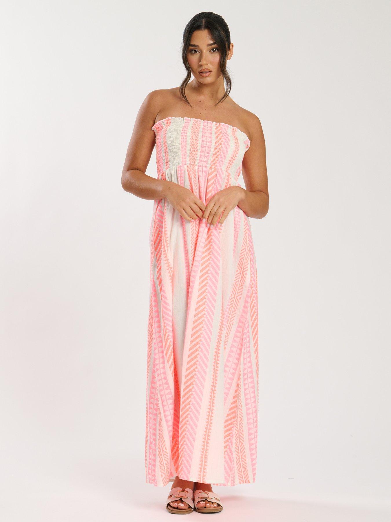 Briallen Jacquard Sleeveless Maxi Dress in Pink