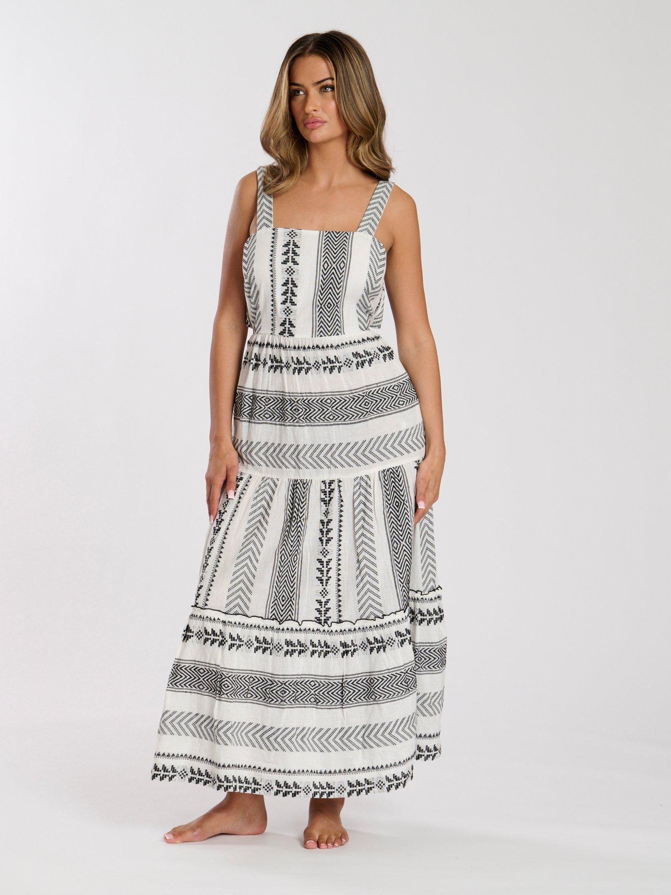 south beach jacquard dress Bohemian Pink Jacquard Maxi Dress – South Beach main image 1