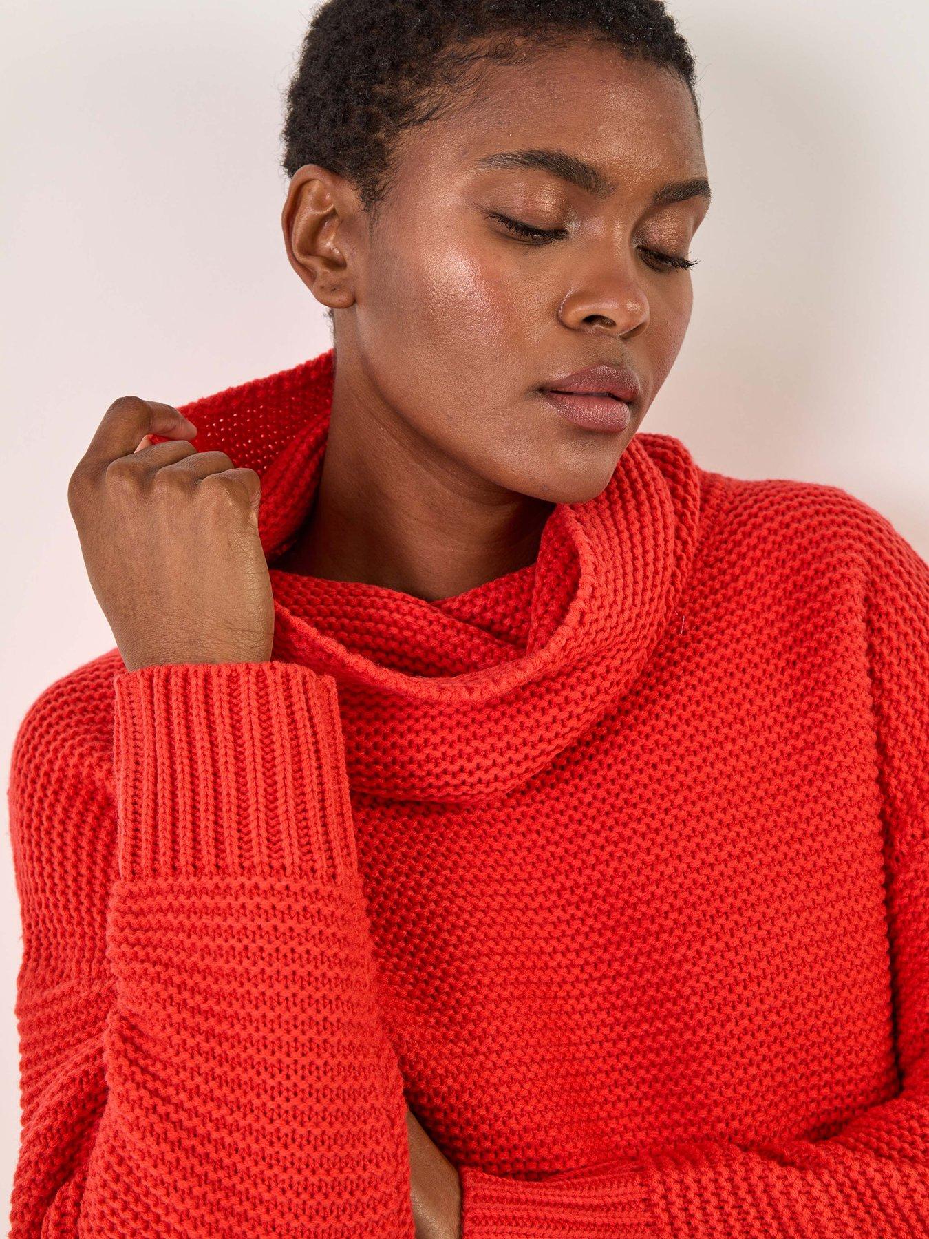 Roman Textured Cowl Neck Jumper - Red | Very