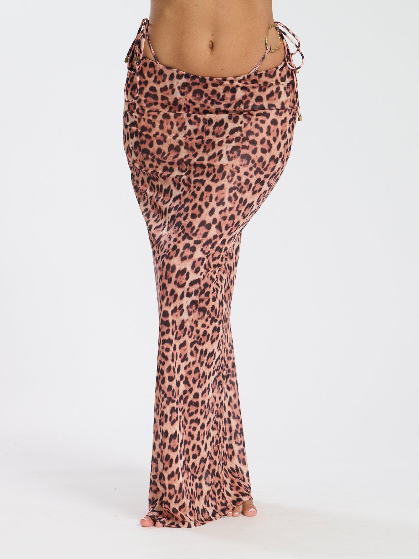 Image 3 of 5 of South Beach Printed Mesh Maxi Skirt - Multi