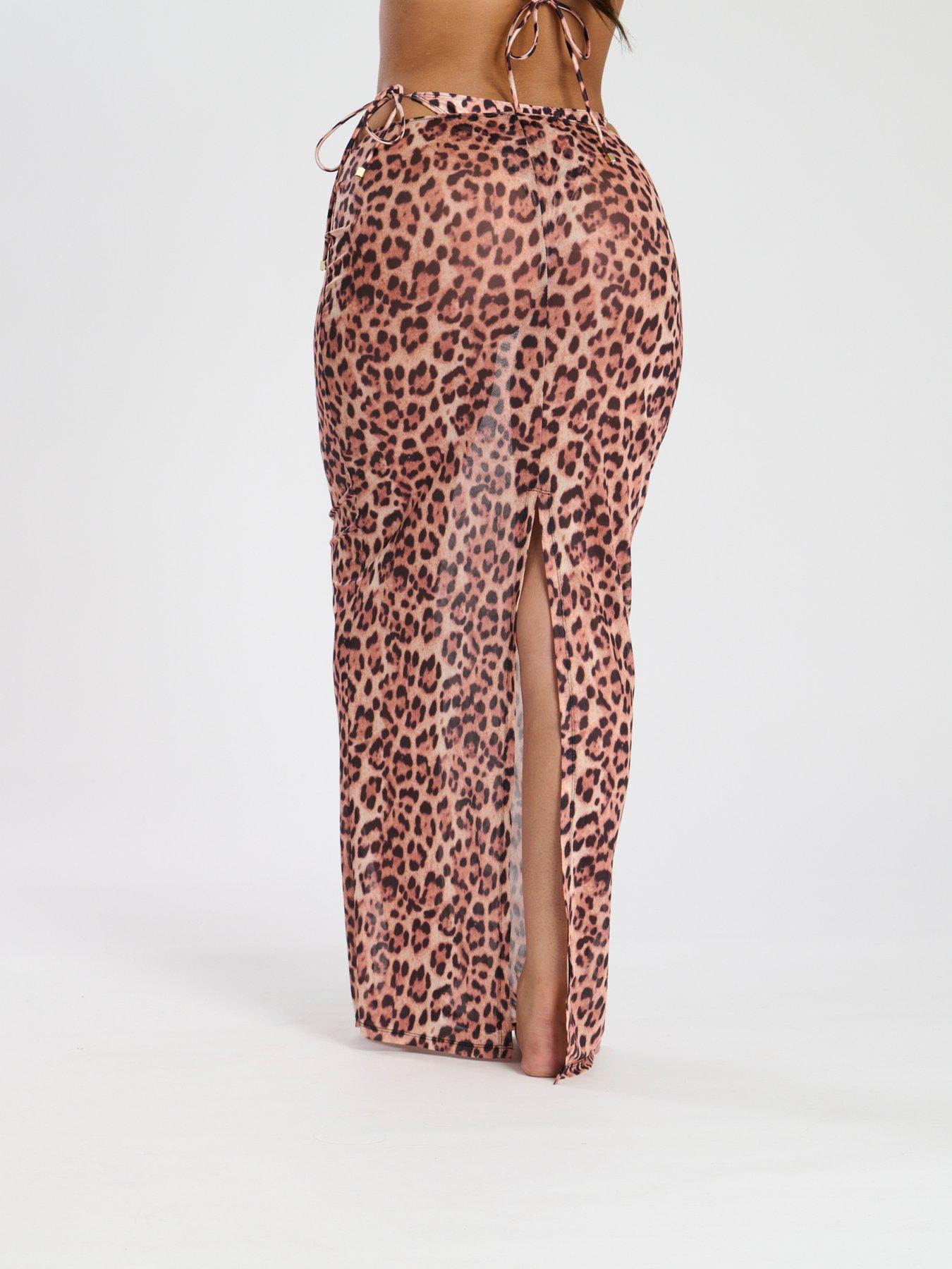 Image 5 of 5 of South Beach Printed Mesh Maxi Skirt - Multi