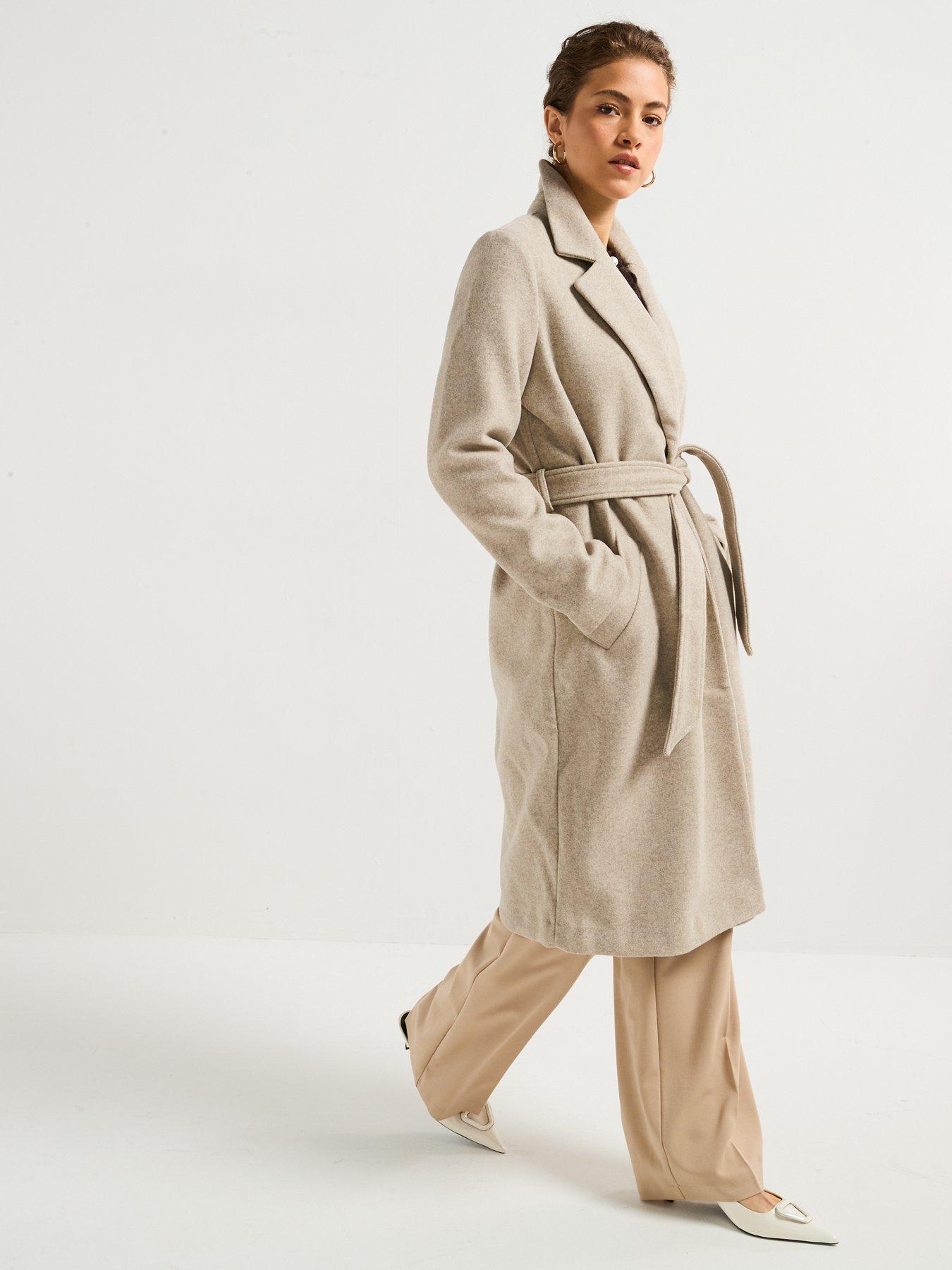 Image 4 of 4 of Vero Moda Longline Coat - Beige