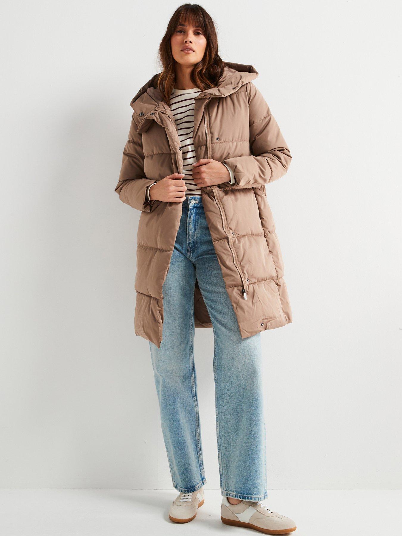 Vero Moda Padded Longline Coat Beige Very