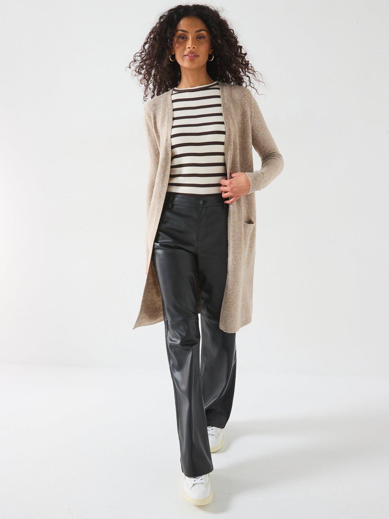 undefined Longline Open Cardigan - Beige