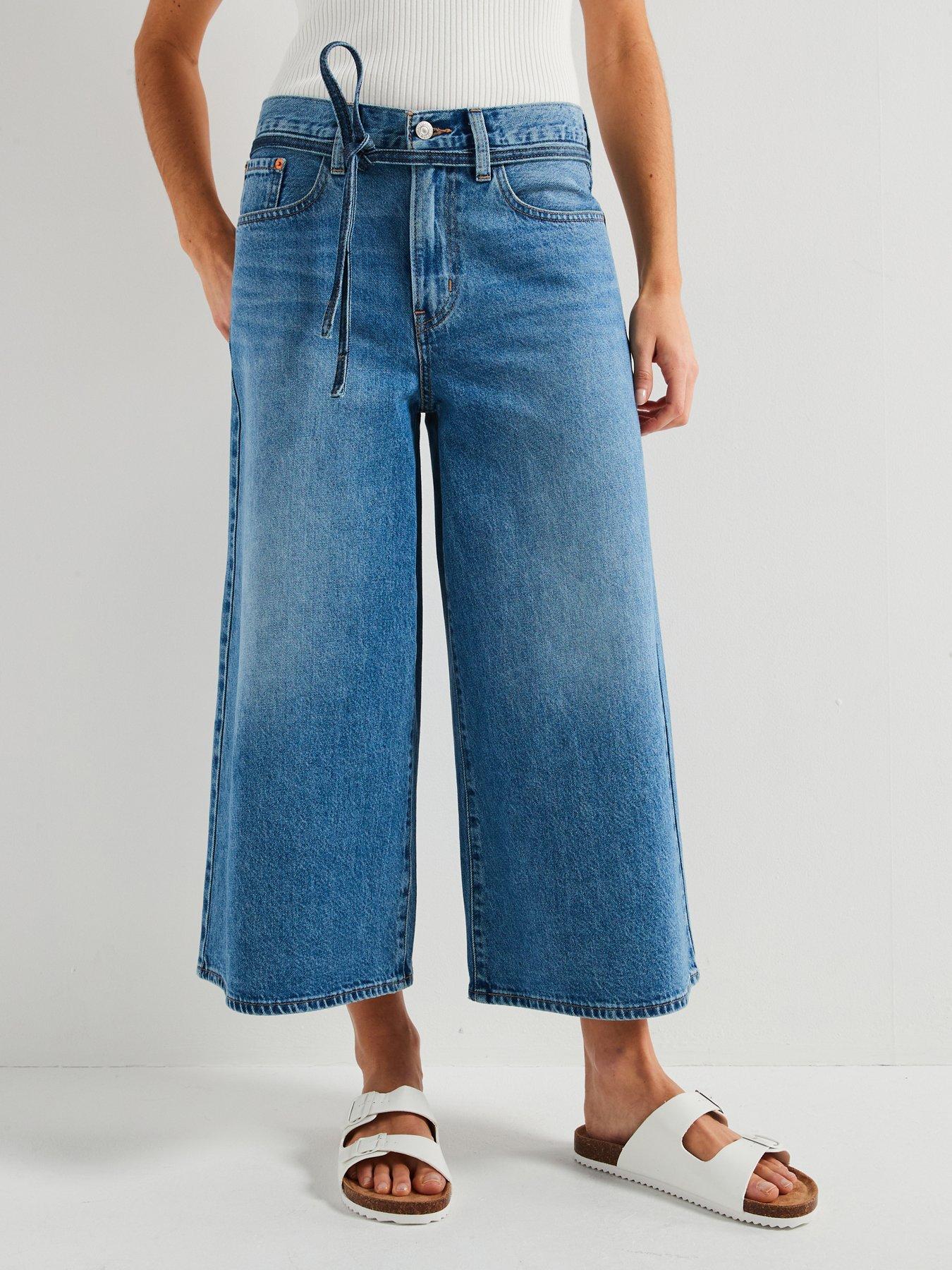 Image 1 of 6 of Levi's Xl Culotte Jeans - Hot And Cold Blue