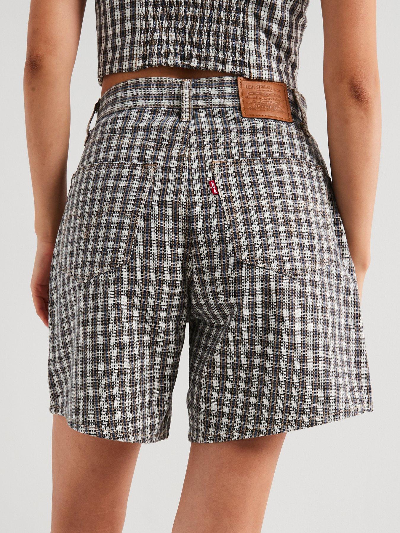 Levi's High-rise Baggy Shorts Milo Plaid Short Khaki Very