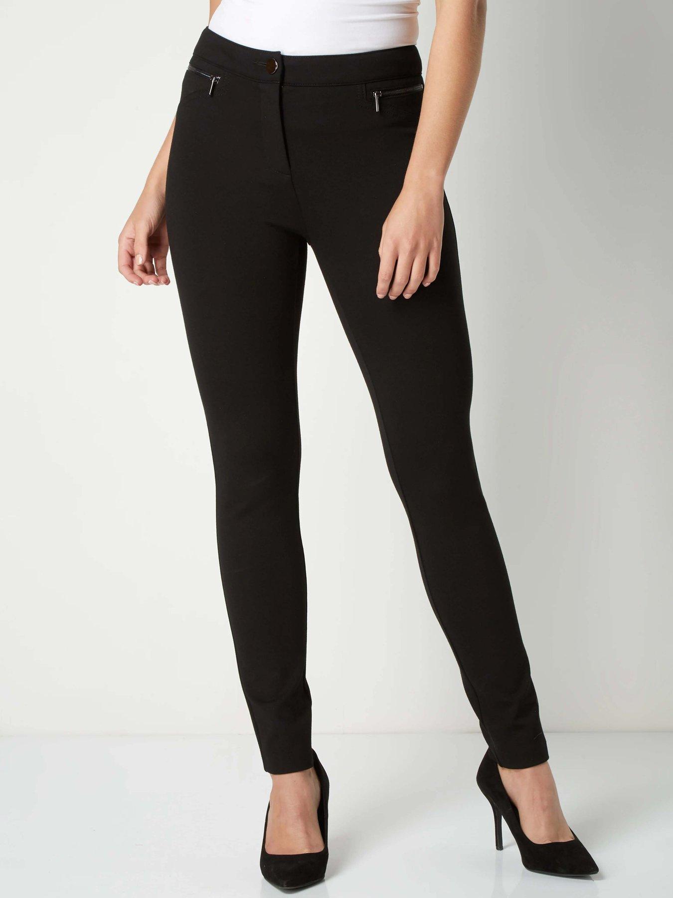 undefined 27 Inch Ponte Zip Trousers - Black