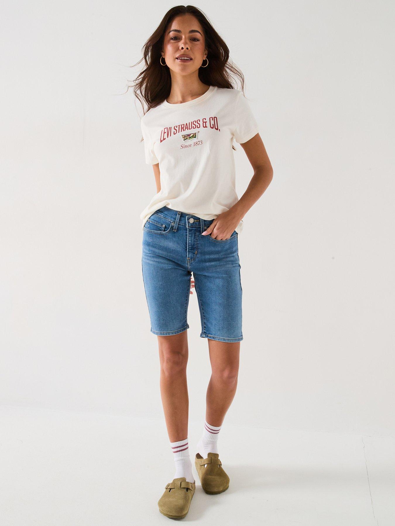 Levi's Shaping Bermuda Shorts, Blue, Size 28, Women