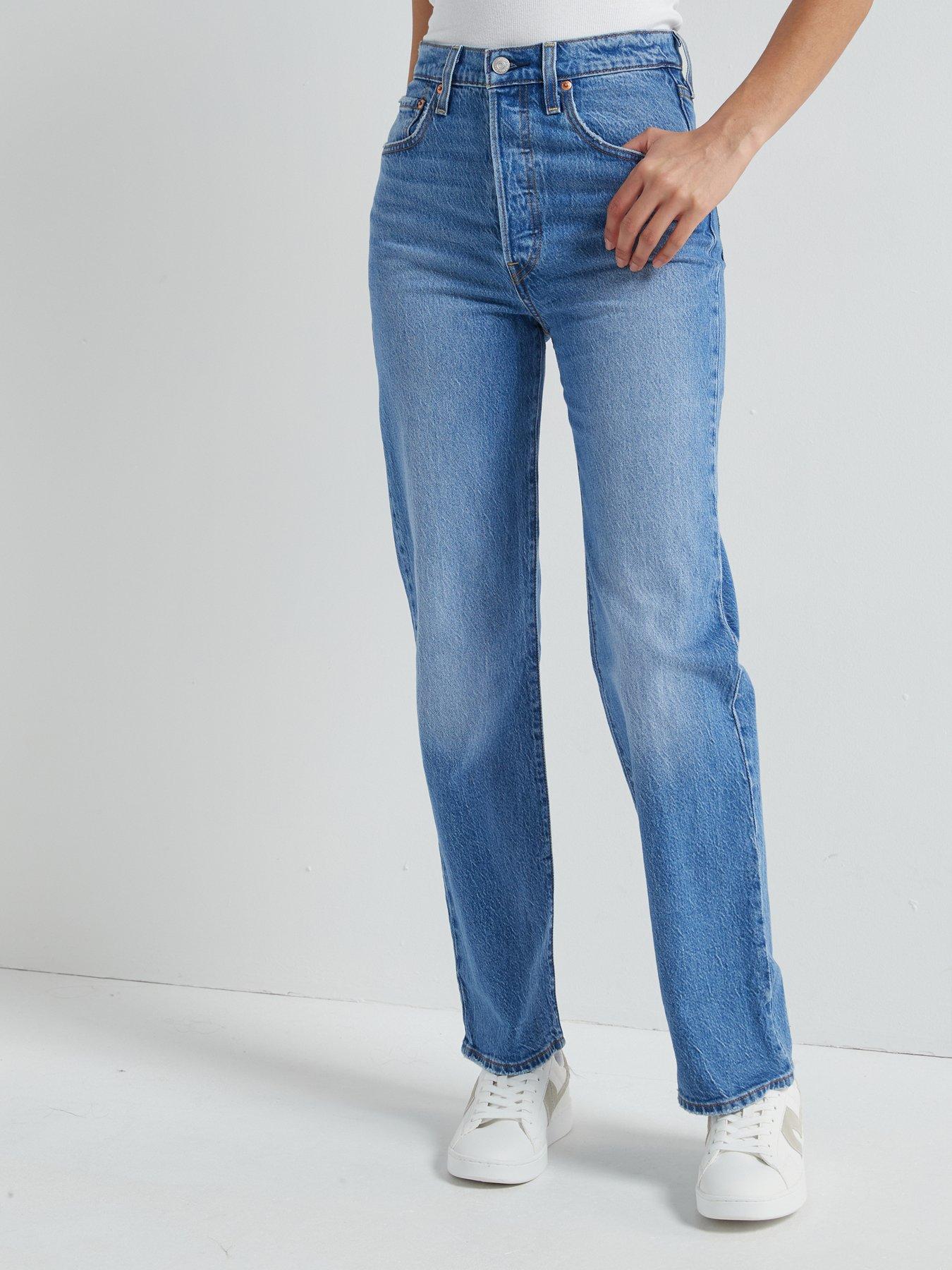 Levi's Ribcage Straight Ankle Jeans, Blue, Size 30, Inside Leg 29, Women
