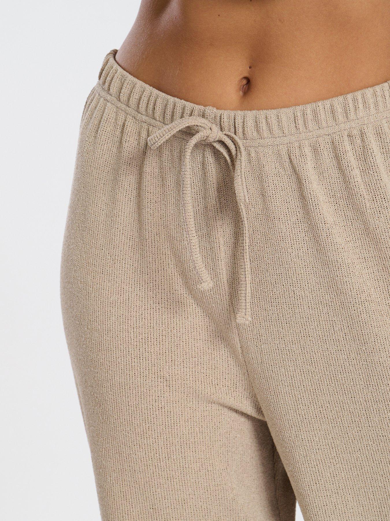 Image 3 of 3 of Loungeable Soft Knit Lounge Trouser - Beige