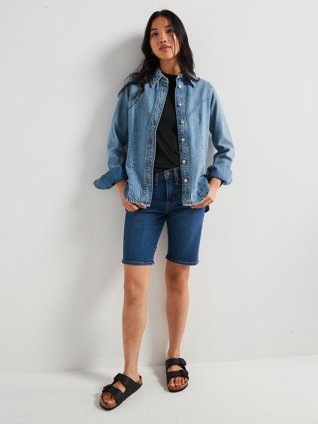 Levi's Shaping Bermuda Shorts, Blue, Size 29, Women