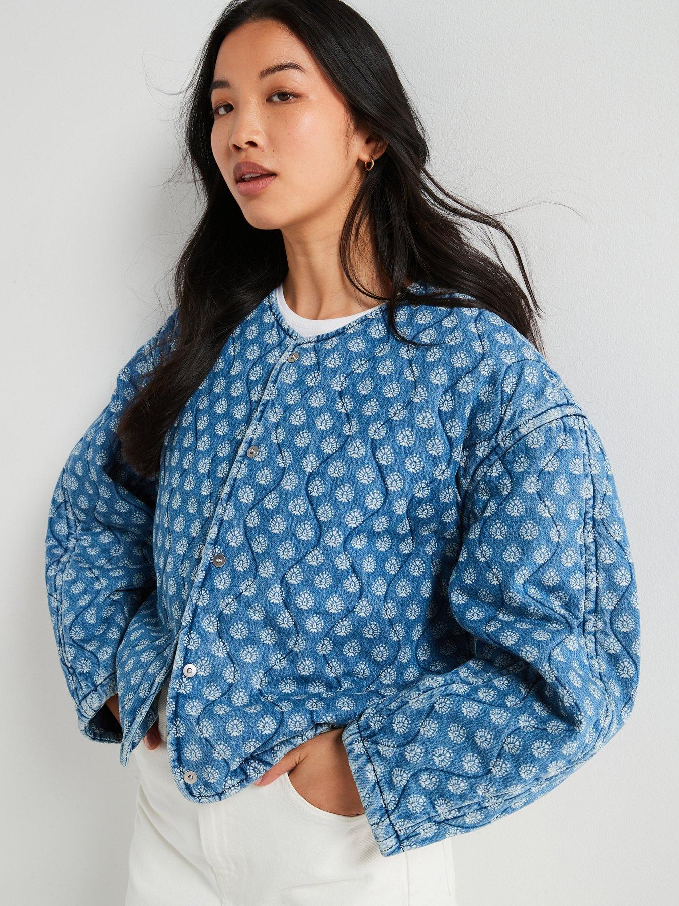 undefined Rumer Quilted Liner Denim Jacket - Faye Geo Denim
