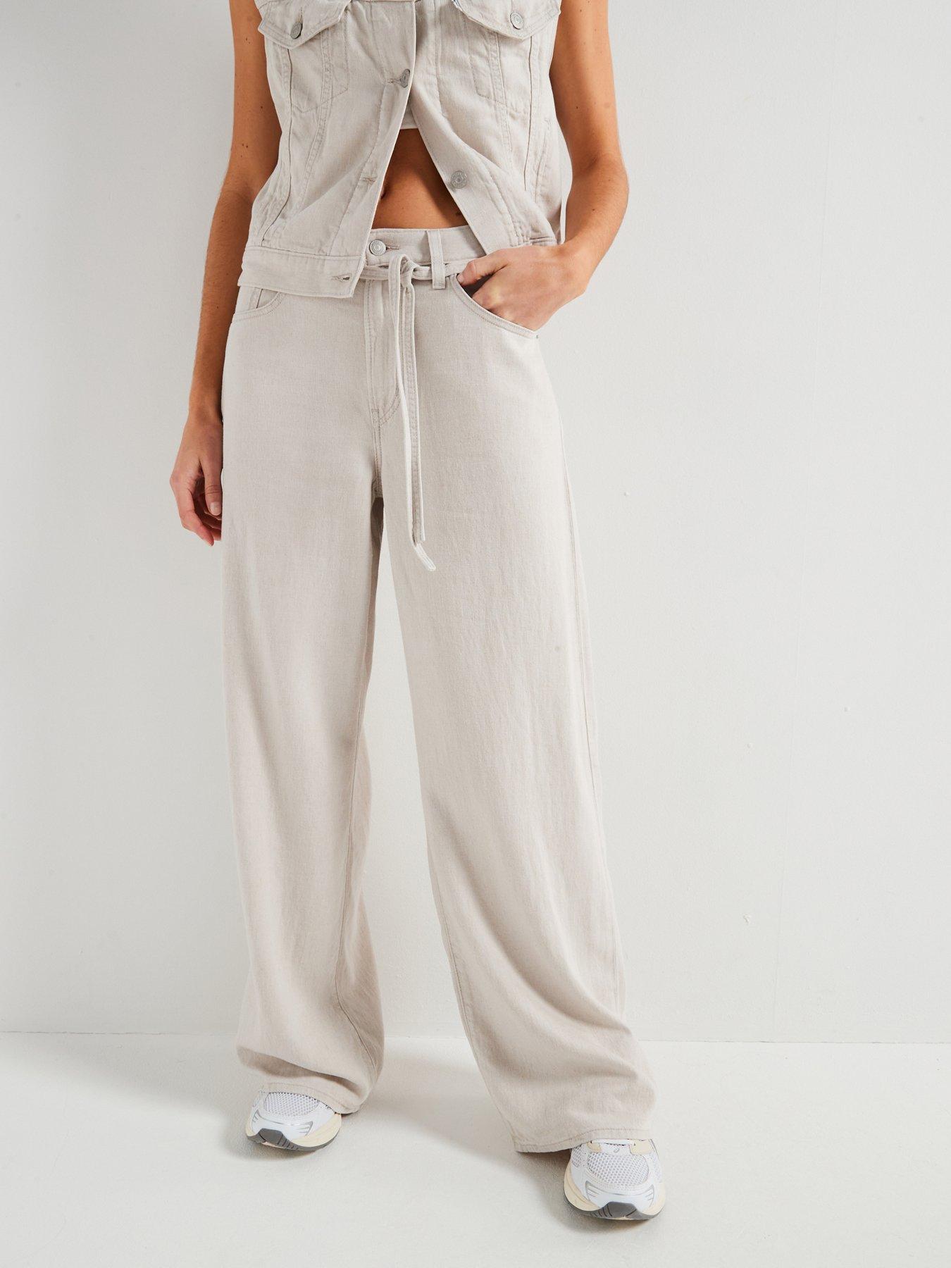 Image 1 of 6 of Levi's Xl Straight Linen+ Denim Jeans - Grey
