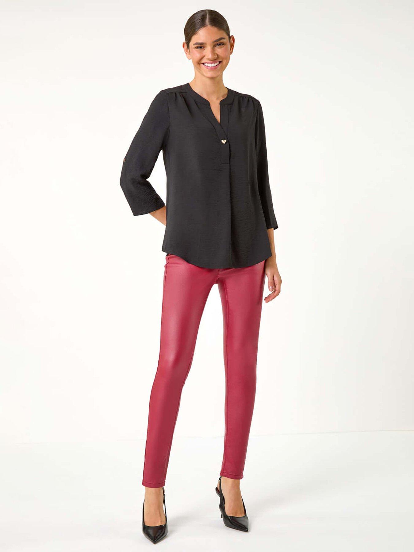 Image 3 of 5 of Roman Heart Button Detail Shirt - Black