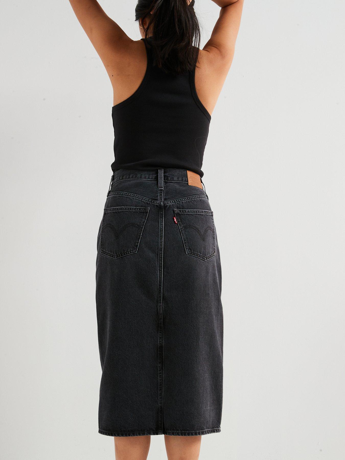 Image 2 of 6 of Levi's High-rise Slit Skirt - Wandering Spirit Clean - Black