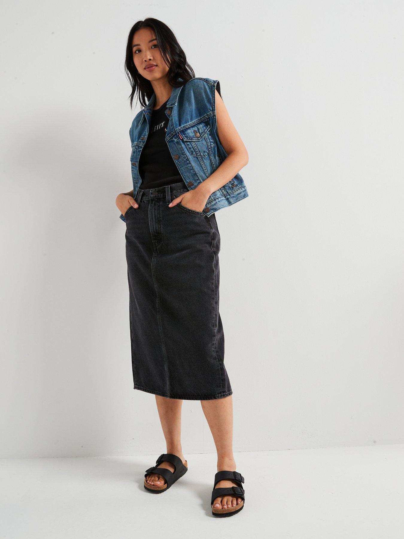 Image 3 of 6 of Levi's High-rise Slit Skirt - Wandering Spirit Clean - Black