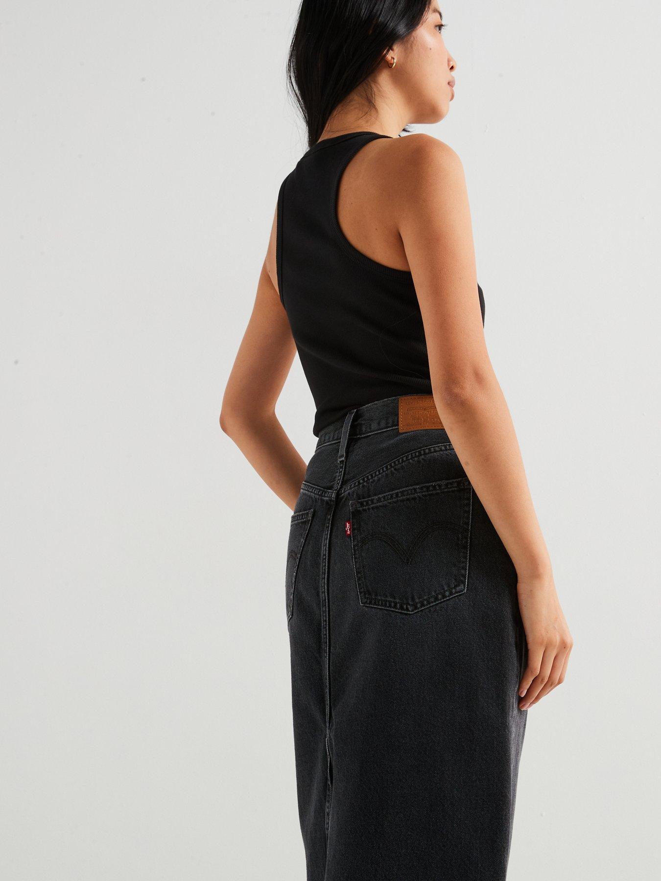 Image 6 of 6 of Levi's High-rise Slit Skirt - Wandering Spirit Clean - Black