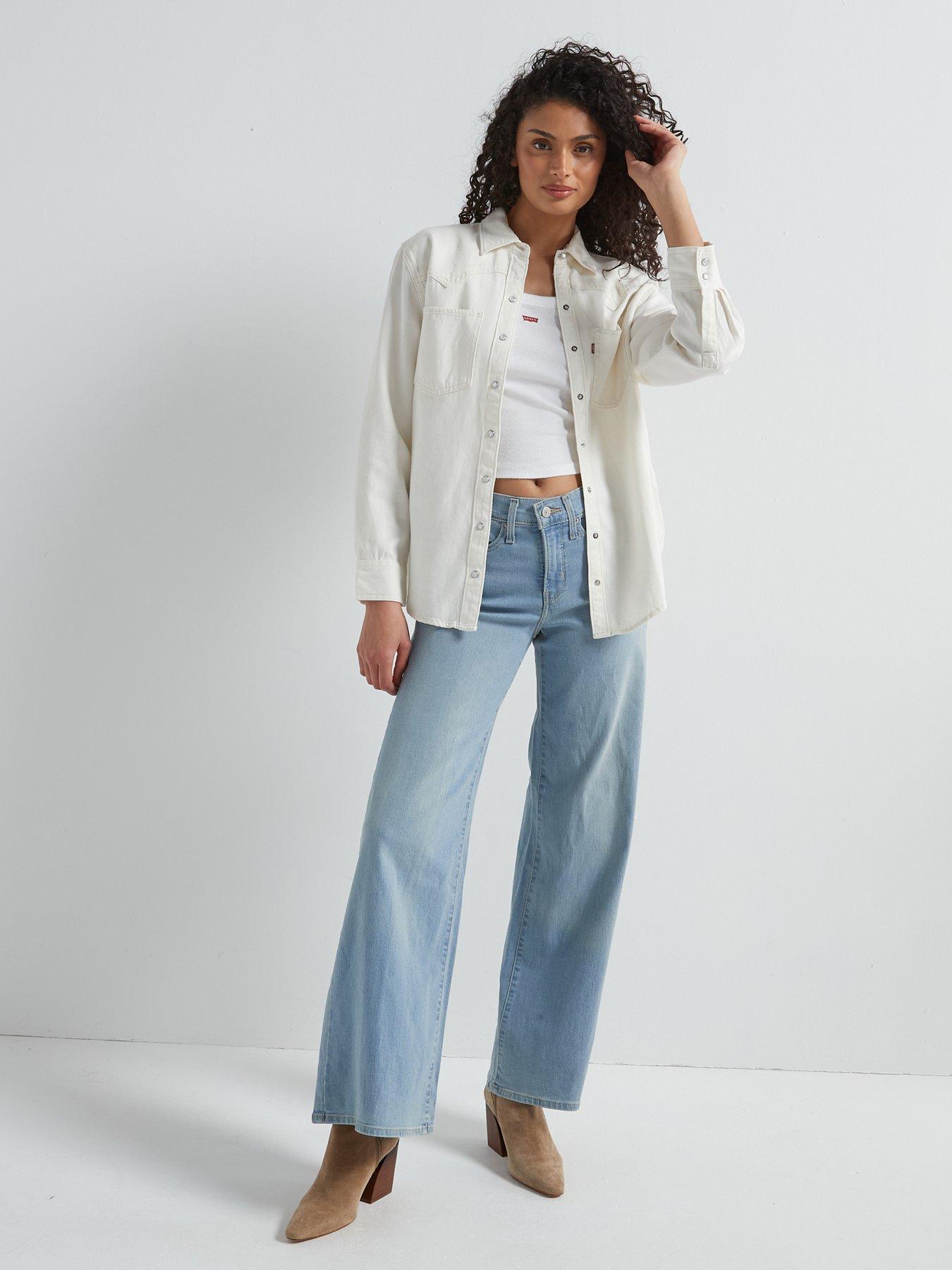 Image 3 of 6 of Levi's 318&trade; Shaping Wide Leg Jeans - Tall Glass Of Water - Blue