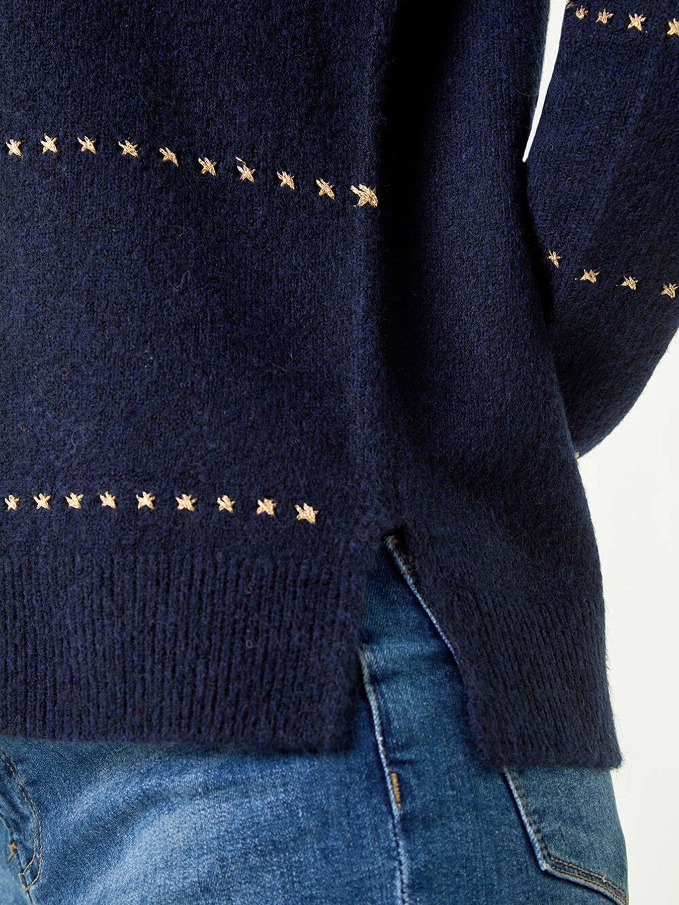 Image 5 of 5 of Roman Shimmer Detail Knit Jumper - Blue