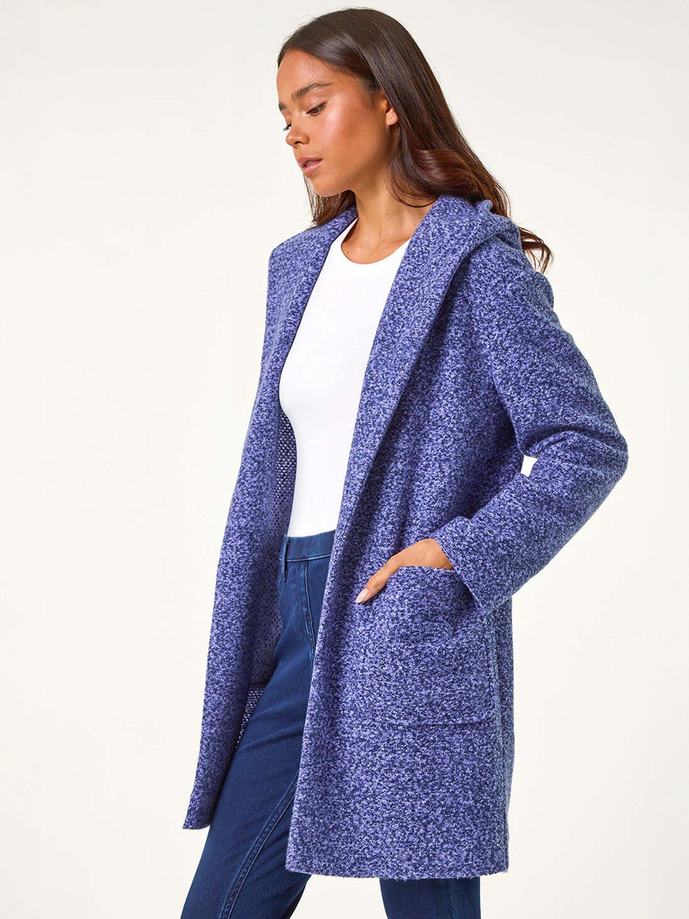 Roman Petite Hooded Edge To Edge Coatigan - Navy | Very