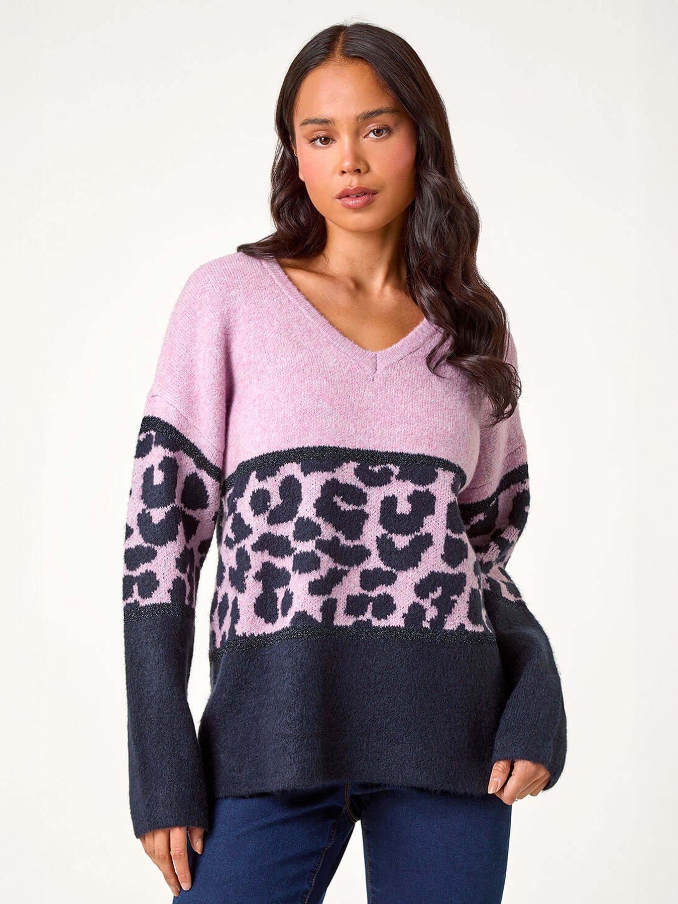 Animal Print Leopard Jumper Purple