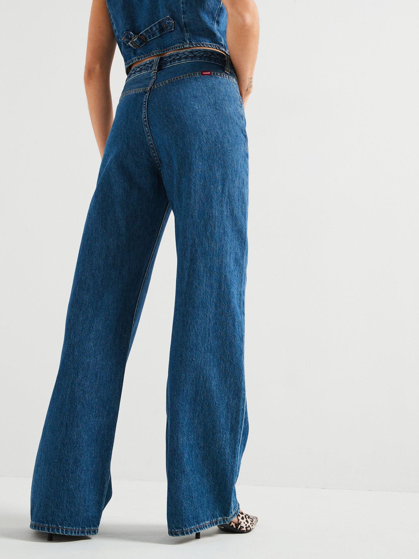 Image 2 of 6 of Levi's Ribcage Wide Leg Braided Jeans - Big Yikes Blue