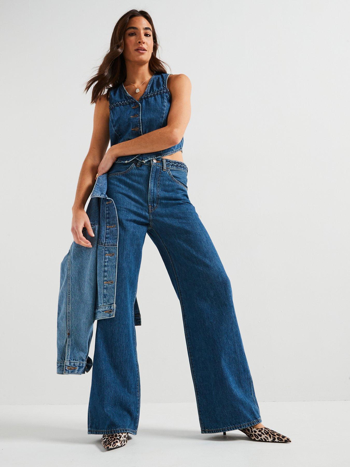 Image 3 of 6 of Levi's Ribcage Wide Leg Braided Jeans - Big Yikes Blue