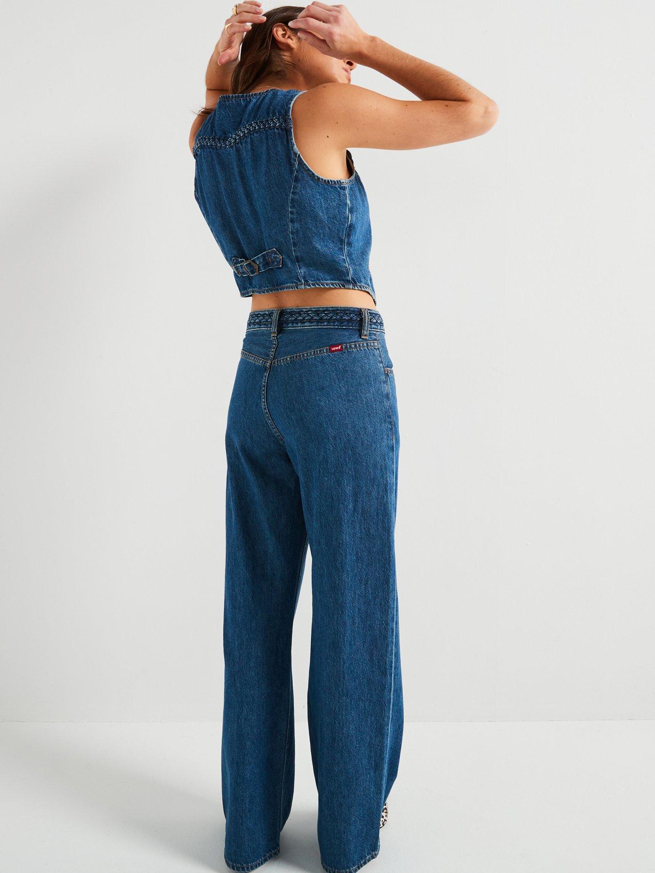 Image 5 of 6 of Levi's Ribcage Wide Leg Braided Jeans - Big Yikes Blue
